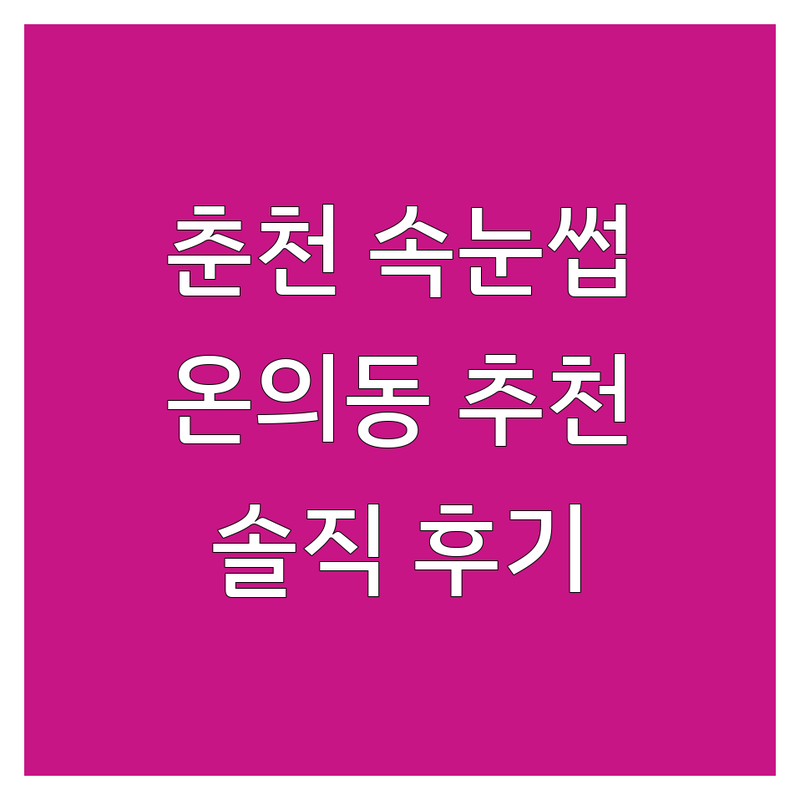 춘천시 온의동에서 찾은 프리미엄 속눈썹매장 4곳 | 직접 방문 후기 포함