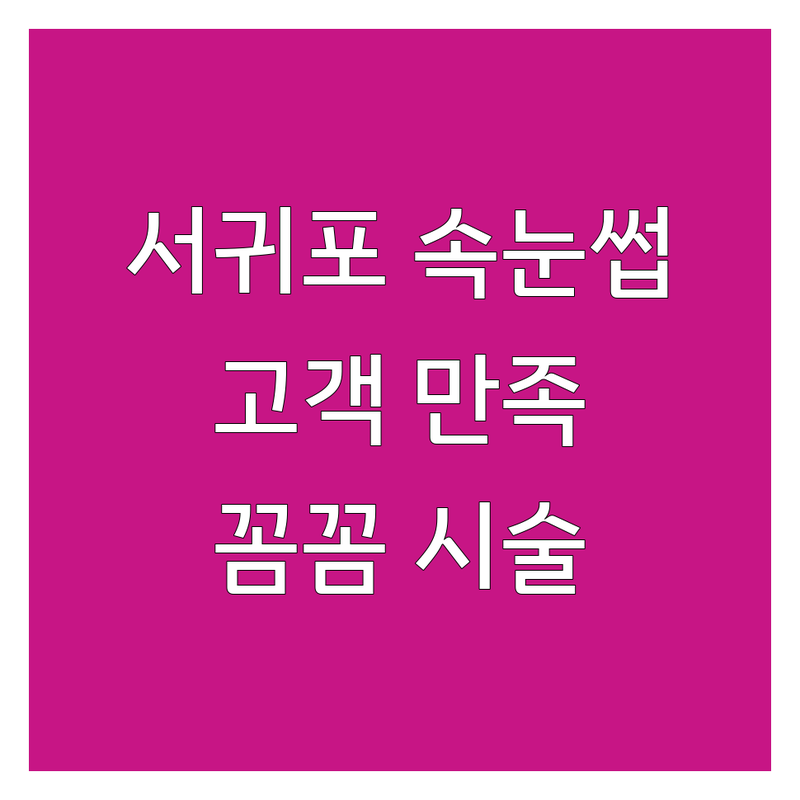 고객 만족도 높은 서귀포 신시가지 속눈썹 추천 | 꼼꼼 전문가가 알려주는 솔직한 평가