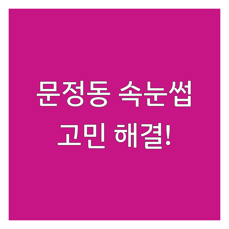 서울 송파구 문정동 속눈썹 고민, 어디서 해결할까?
