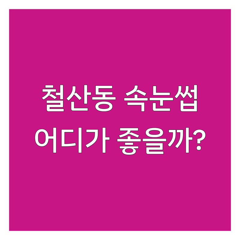 경기 광명시 철산동에서 속눈썹샵 어디로 갈까? 속눈썹트렌드 고민 해결! | 현지인 추천 TOP4