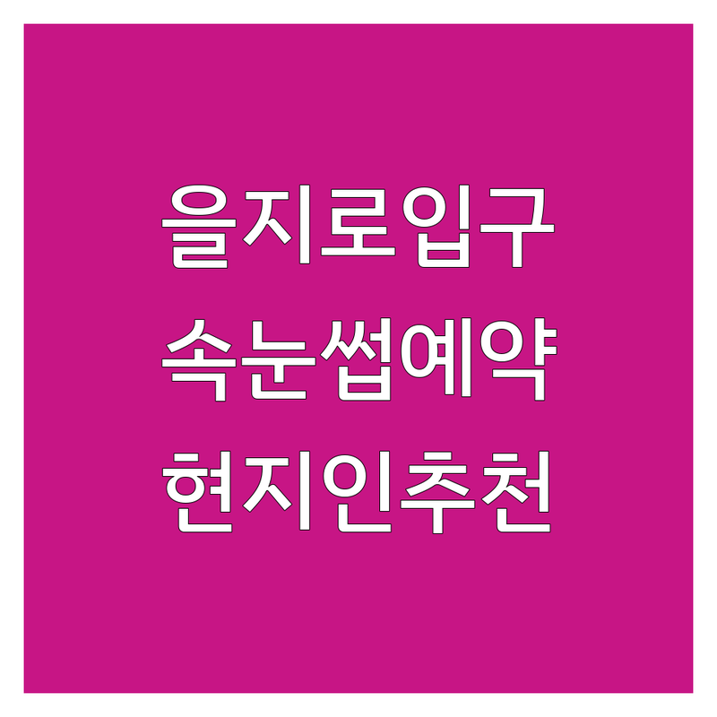 서울 중구 을지로입구역 근처 현지인이 선택한 속눈썹예약 업체 안내 | 실제 이용 후기 포함