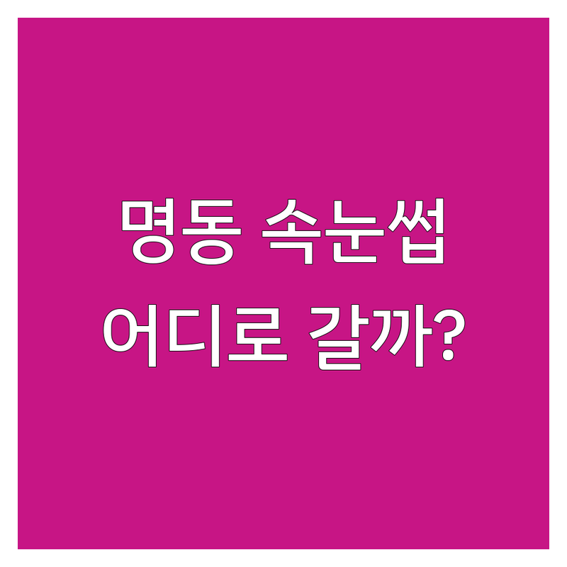 서울 중구 명동에서 속눈썹연장 전문점 어디로 갈까? 속눈썹연장 고민 해결! | 현지인 추천 TOP5